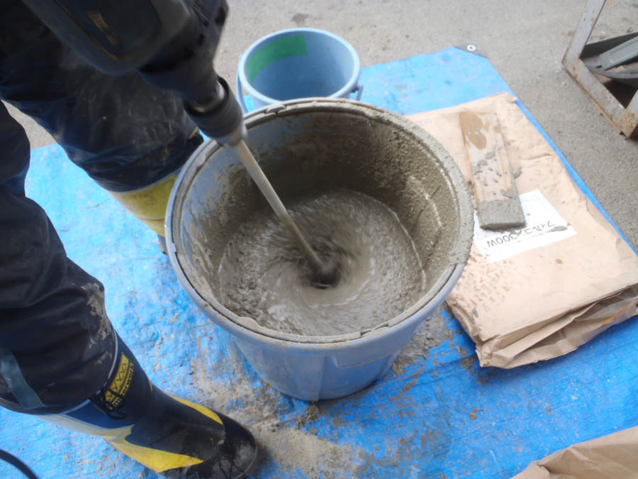 水中不分離モルタル打設