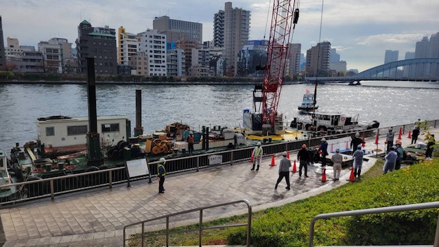 河川取水ピット配管の調査