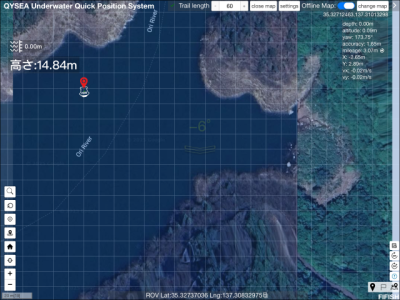 GPSを使用した水中探査