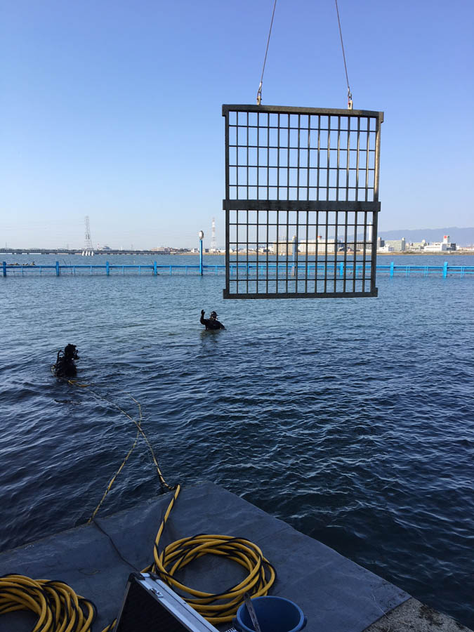 取水口角落しの設置