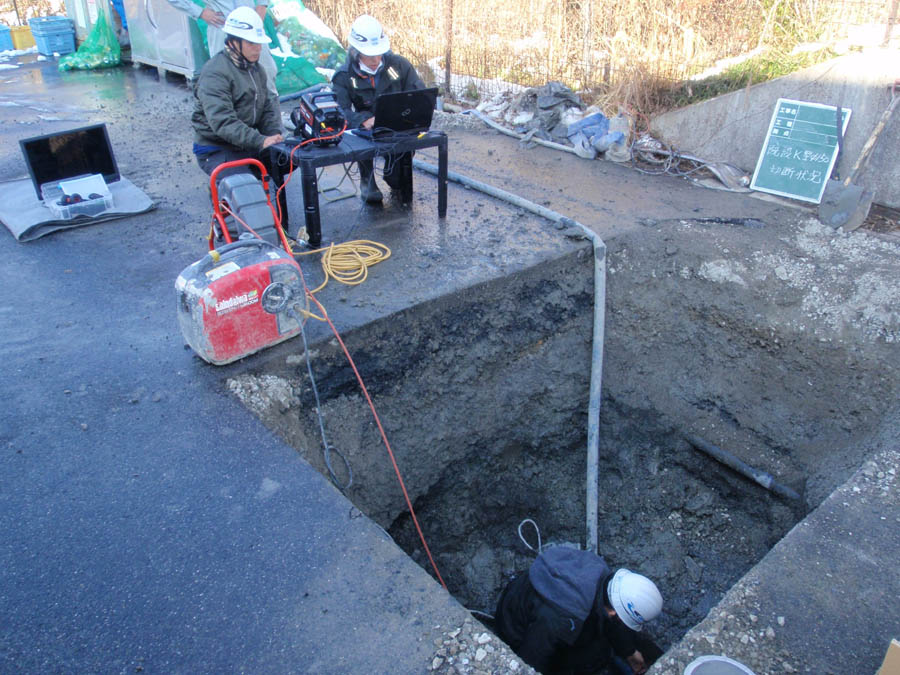水道埋設管の内視鏡カメラ調査