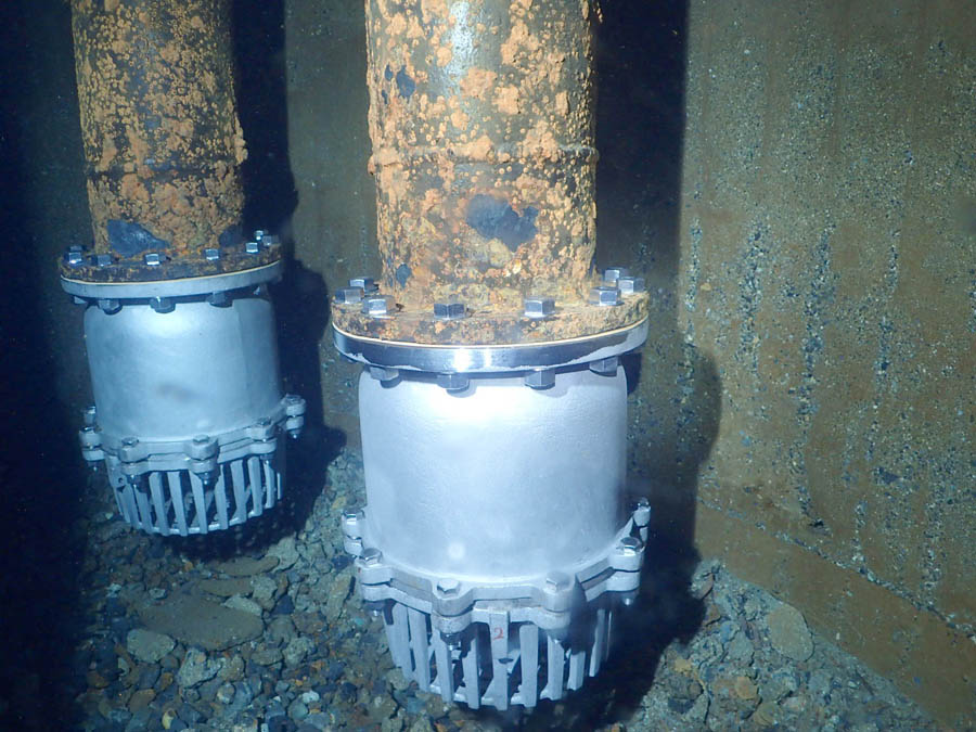 送水ポンプ フート弁の取替